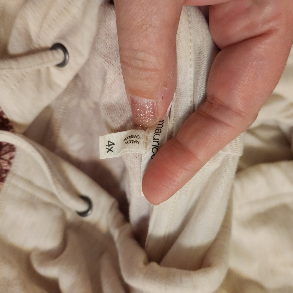 Maurices Off-White Hoodie with Drawstrings